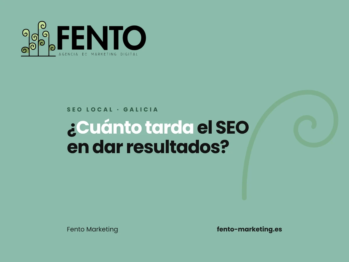 Portada del artículo «¿Cuánto tarda el SEO en dar resultados para un negocio local en Galicia?» de Fento Marketing